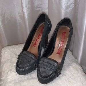 Gray high heels mocasines!!